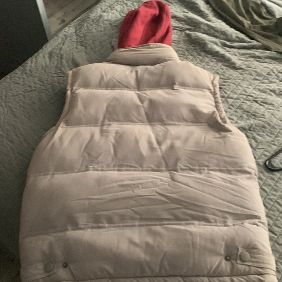 Footaction puff vest/Size Large/LHGT GRY/BUGAND/REMOVABLE HOODIE - Picture 5 of 6